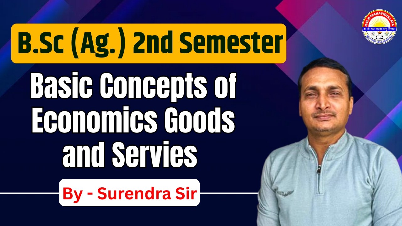 B.Sc (Ag.) 2nd Semester || Basic Concepts of Economics Goods and Servies || By Surendra Sir ||