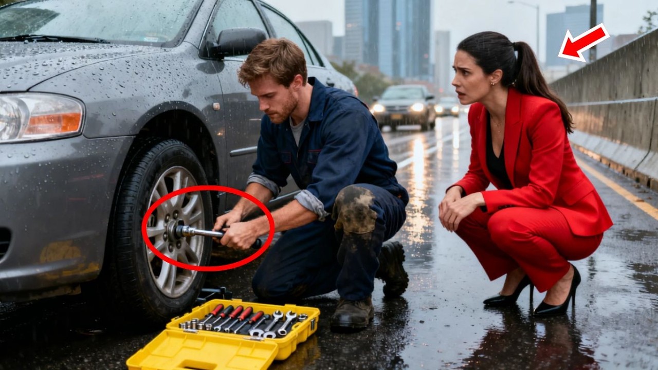 Single Dad Fixes a Stranger’s Broken Car — Moments Later He Realizes She’s His First Love