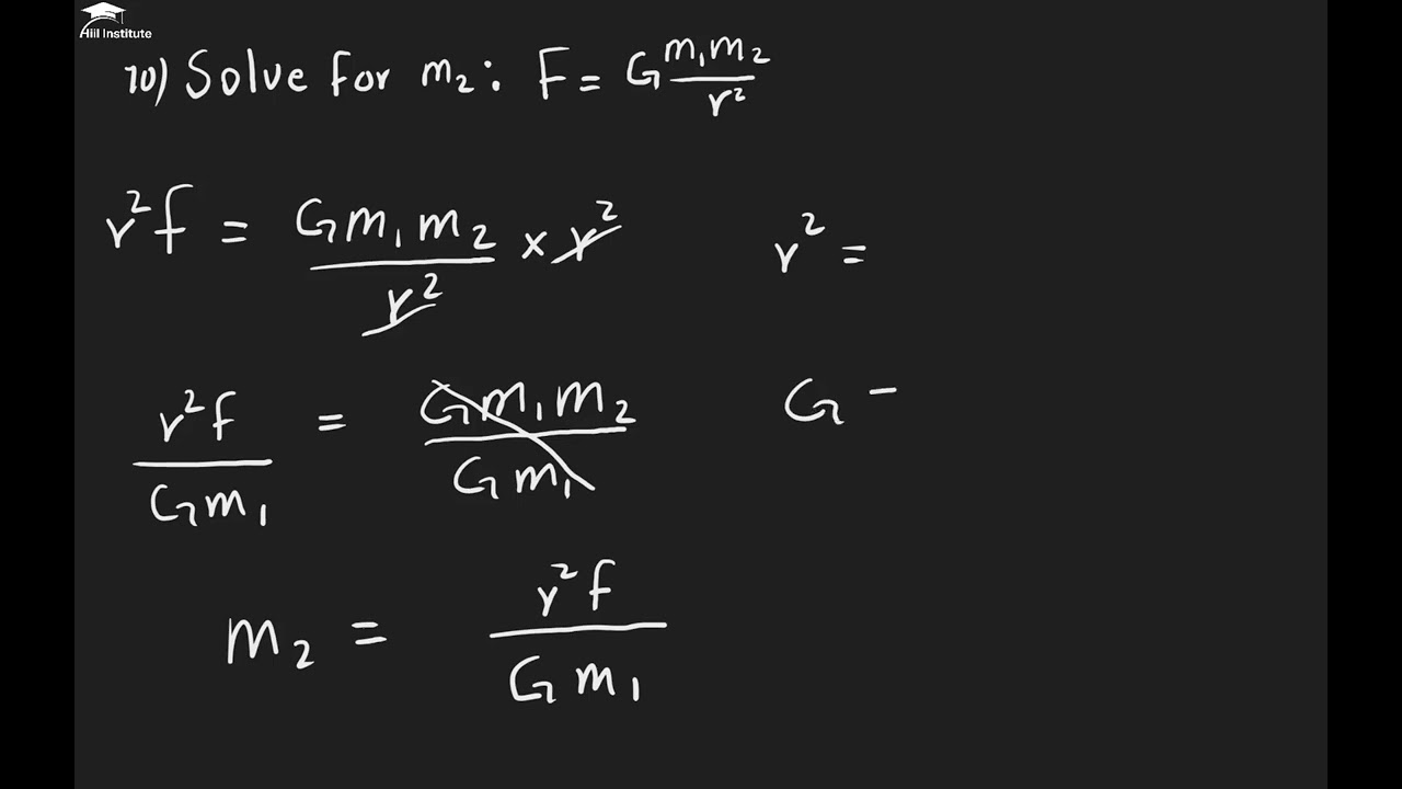 Algebra - 3.3 Solve for m2: F = Gm1m2/r^2 | Part 4 | Xisaab | Af Somali