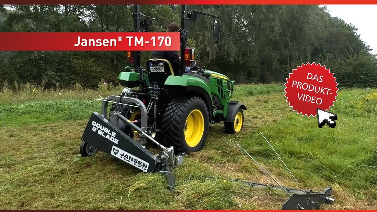 EFFIZIENT UND ROBUST: DER TRAKTOR-MÄHBALKEN JANSEN® TM-170 FÜR KLEINTRAKTOREN AB 18 PS