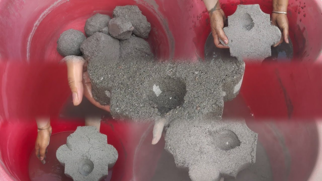 Asmr - dusty 🌪️ charcoalashes sand cement dry water 💦 crumbling