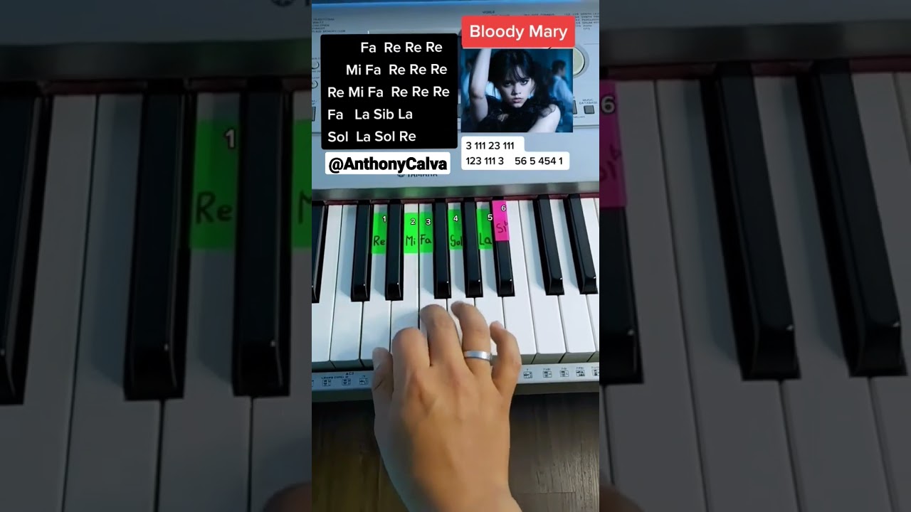 Merlina Piano Tutorial Bloody Mary - Wednesday Addams // Lady Gaga