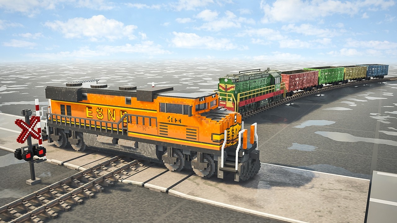 Folkrace DLC Train vs Obstacles | Teardown Physics