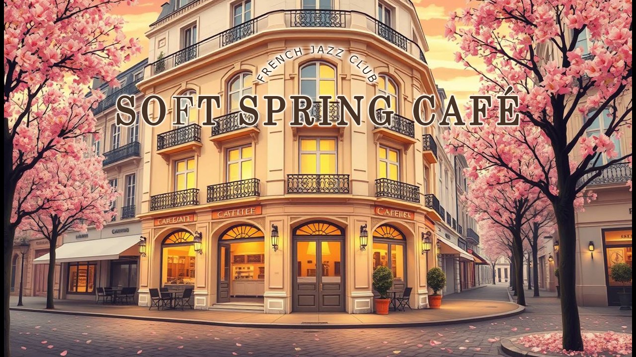 Soft Spring French Café Ambience | Cozy Paris Jazz Coffee Shop Music for Study, Work, Focus & Relax