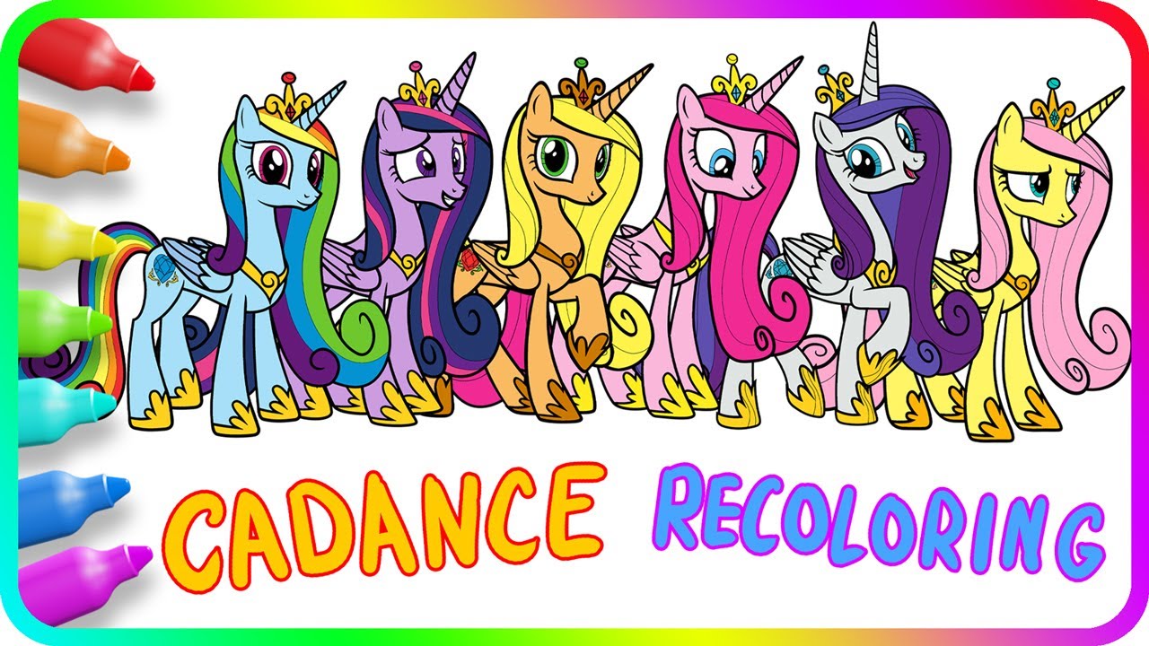 RECOLORING Princess Cadance As All Ponies. MY LITTLE PONY Coloring Pages. How to color MLP