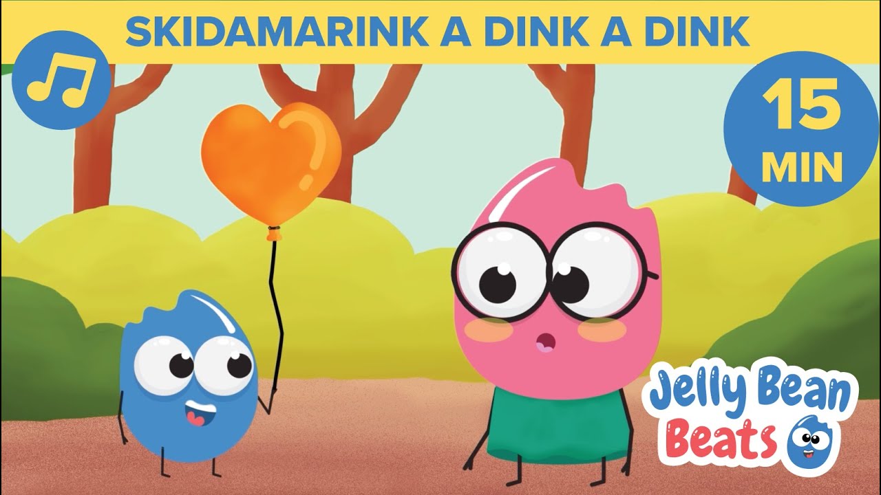 🩷 Skidamarink A Dink A Dink & MORE Children's Songs! | 15 MIN | Songs for Kids 🎵 Jelly Bean Beats