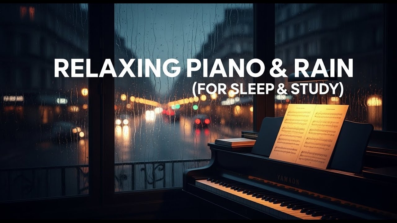 ASMR 10 HOURS: Relaxing Piano Music & Gentle Rain in a Parisian Apartment