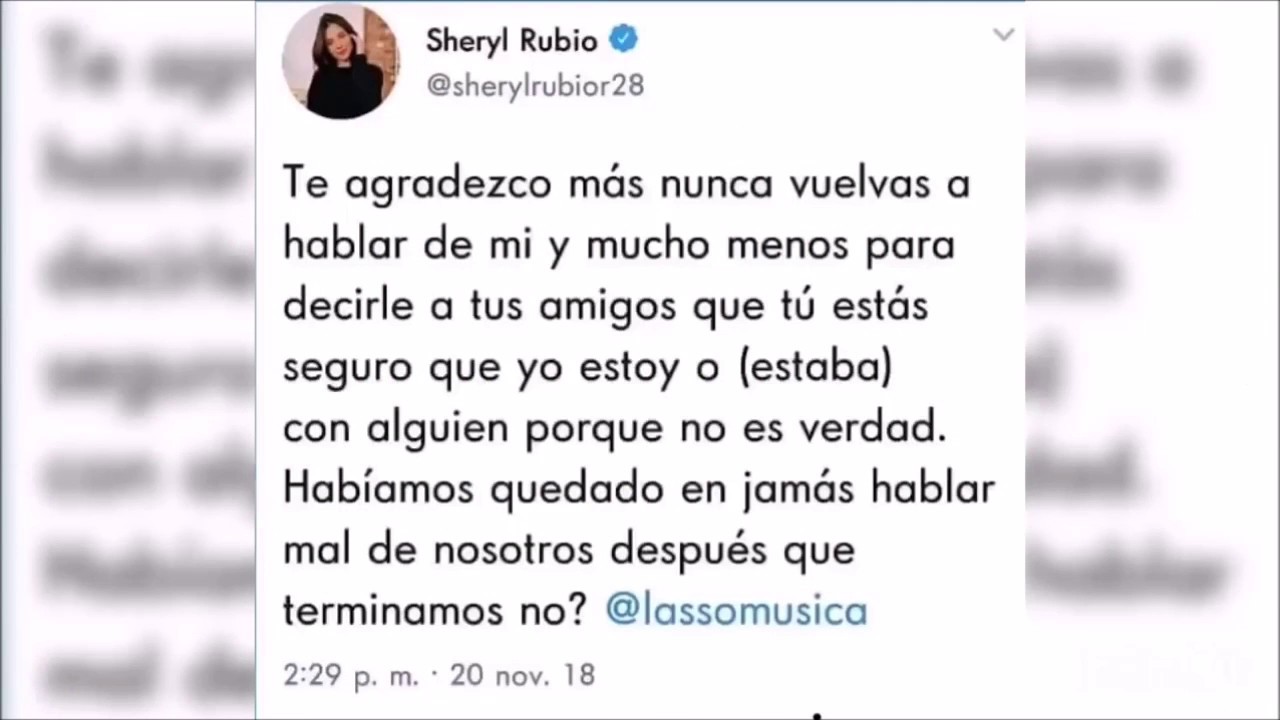 Fuertes mensajes los que escribi&oacute; Sheryl a su ex Lasso.