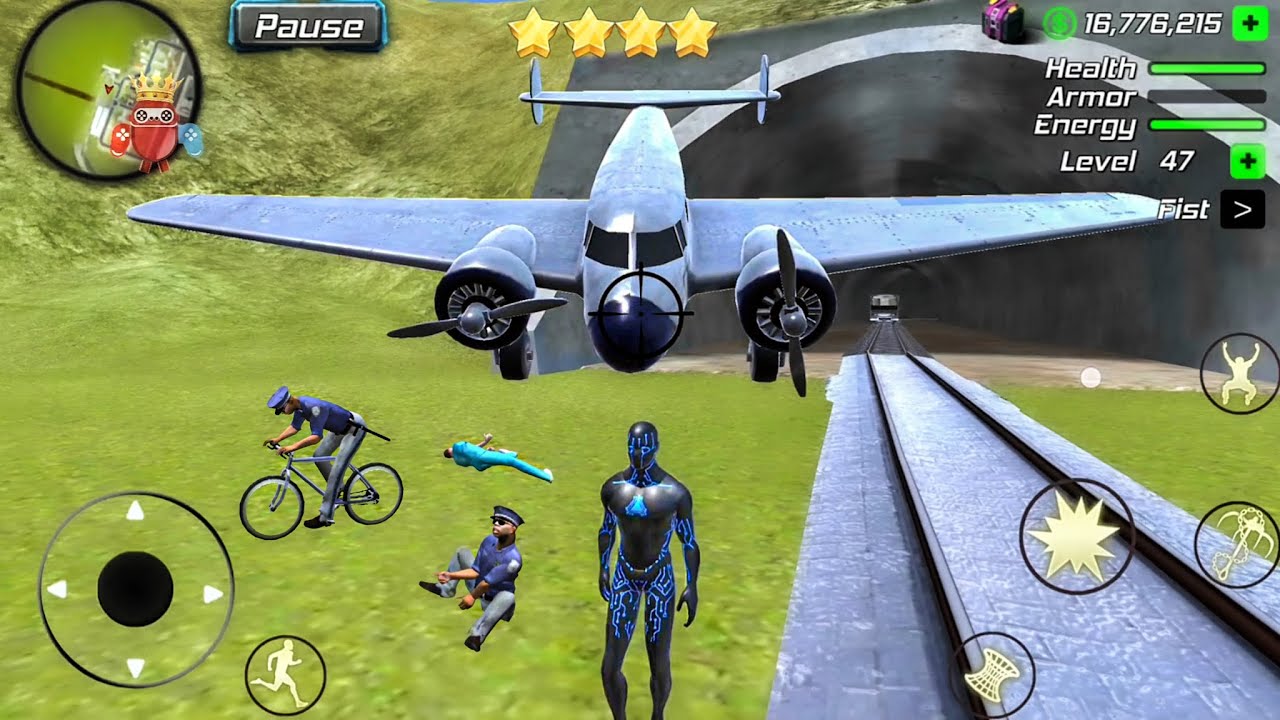 Black Hole Rope Hero Vice Vegas - Lockheed L20 Ride in Open World Game - Android Gameplay