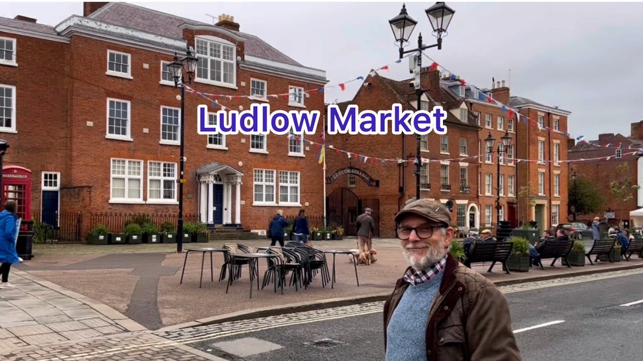 Let’s take you for a walk around the little market in Ludlow Shropshire on a wet May bank holiday