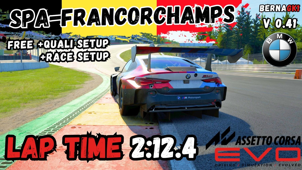BMW M4 GT3 EVO | SPA 2:12.4 | HOTLAP + FREE SETUP | AC EVO