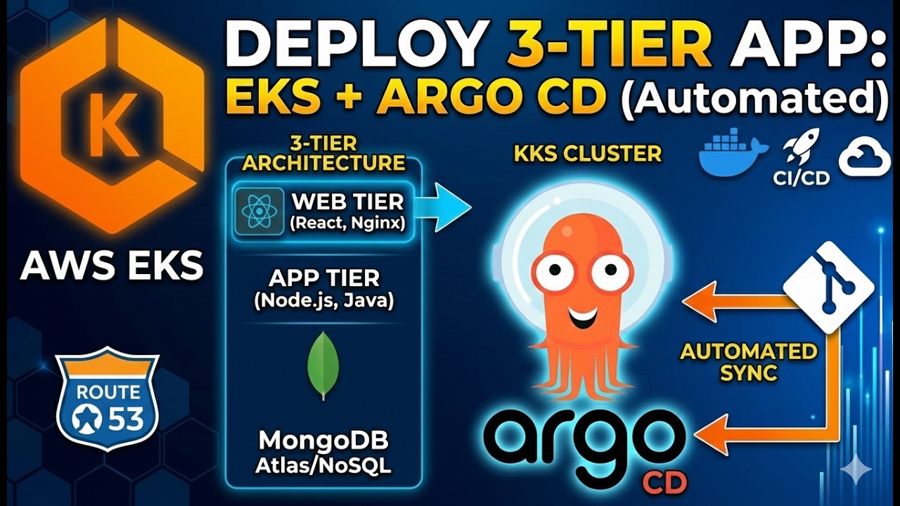Deploy 3-tier application on EKS using ArgoCD | Route53 | Persistent Volumes Implemented
