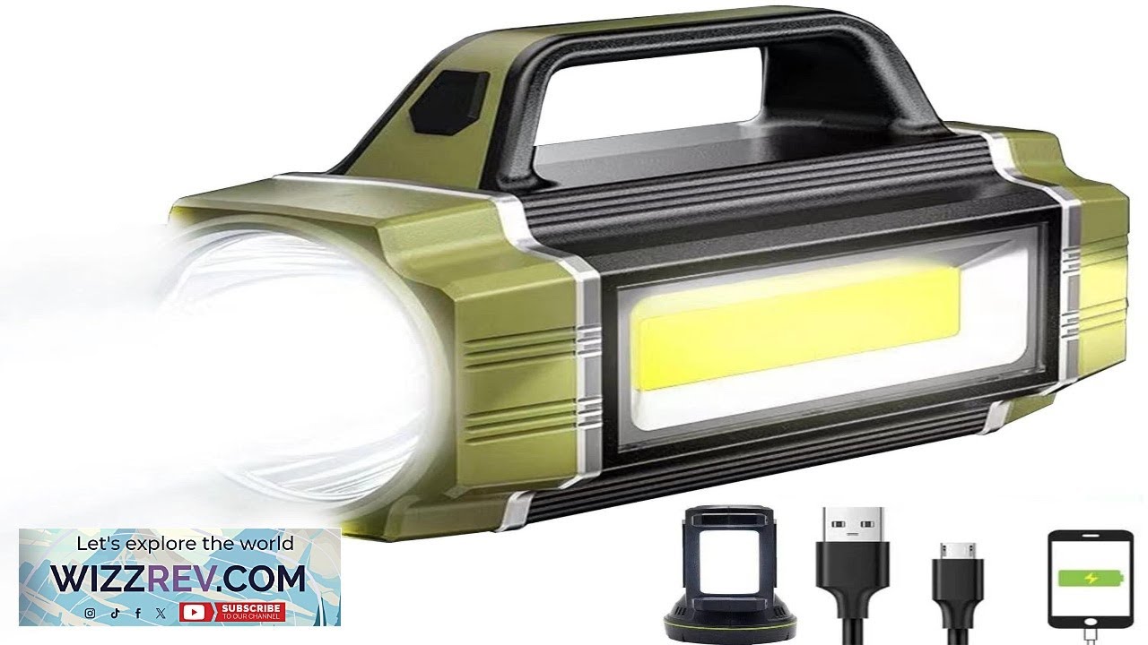 Solar Rechargeable LED Searchlight Super Bright 13000LM Handheld LED Spotlig... eBay