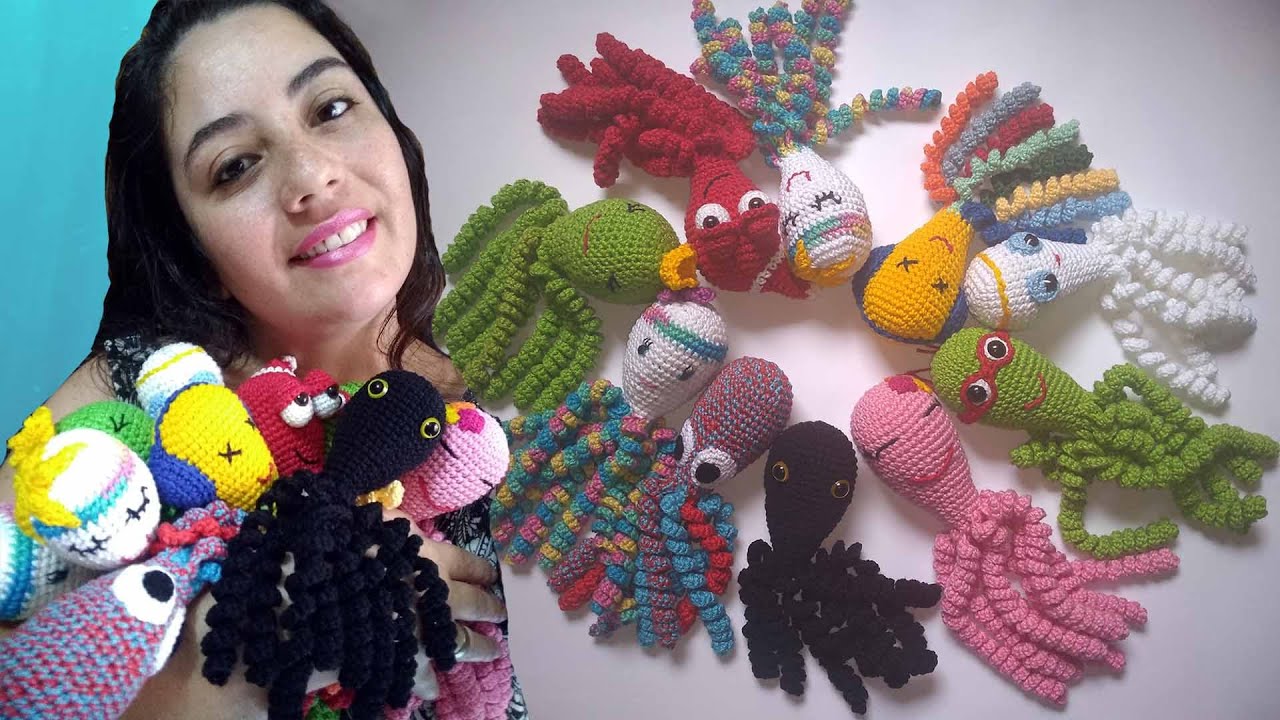 Polvo para Bebê prematuro -AMIGURUMI- receita original da Dinamarca Projeto Octo.