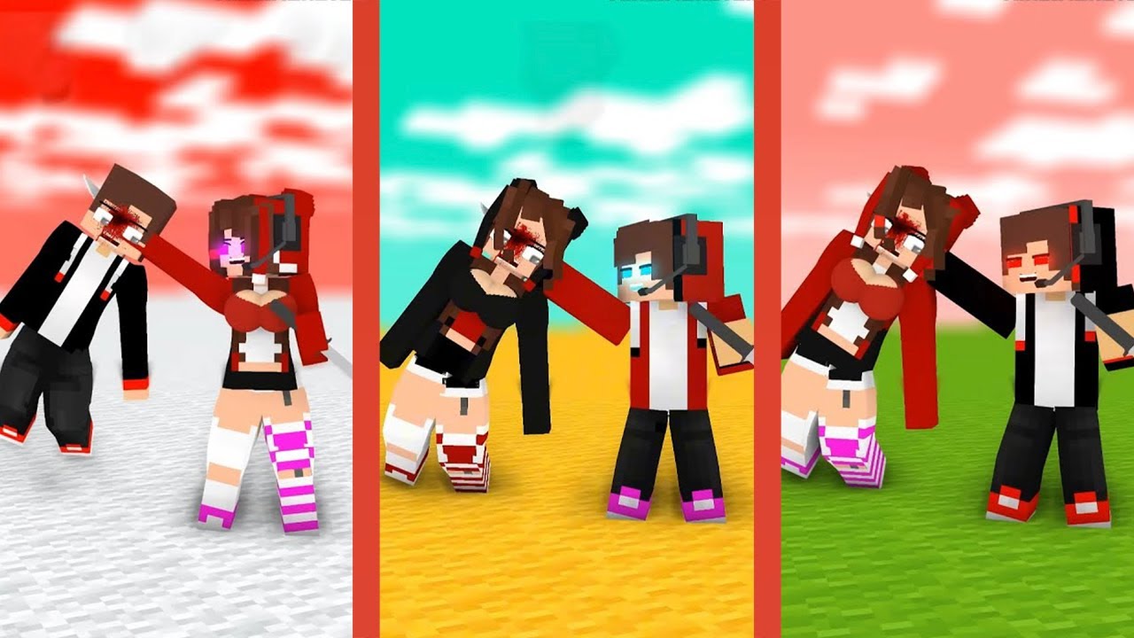 Minecraft JJ vs Dark JJ's Sister PT1 - PT3 | Minecraft Mix #minecraft