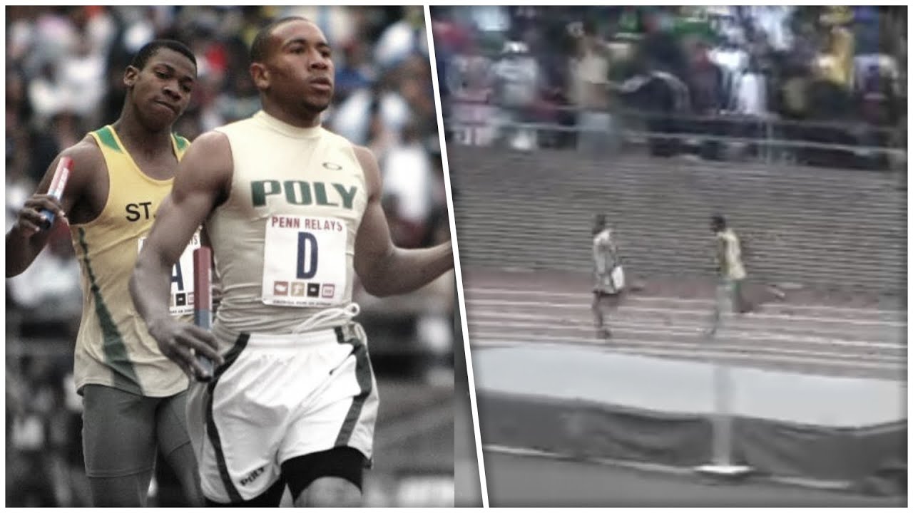 Teenager Yohan Blake ANCHORS 4x4 At Penn Relays vs USA's Bryshon Nellum