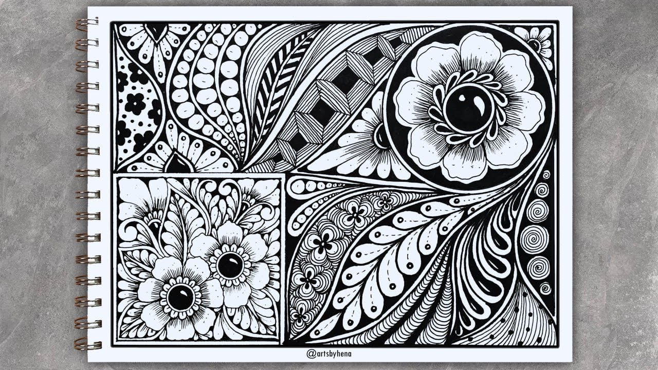 Zentangle Art For Beginnersc || Creative Zentangle Art