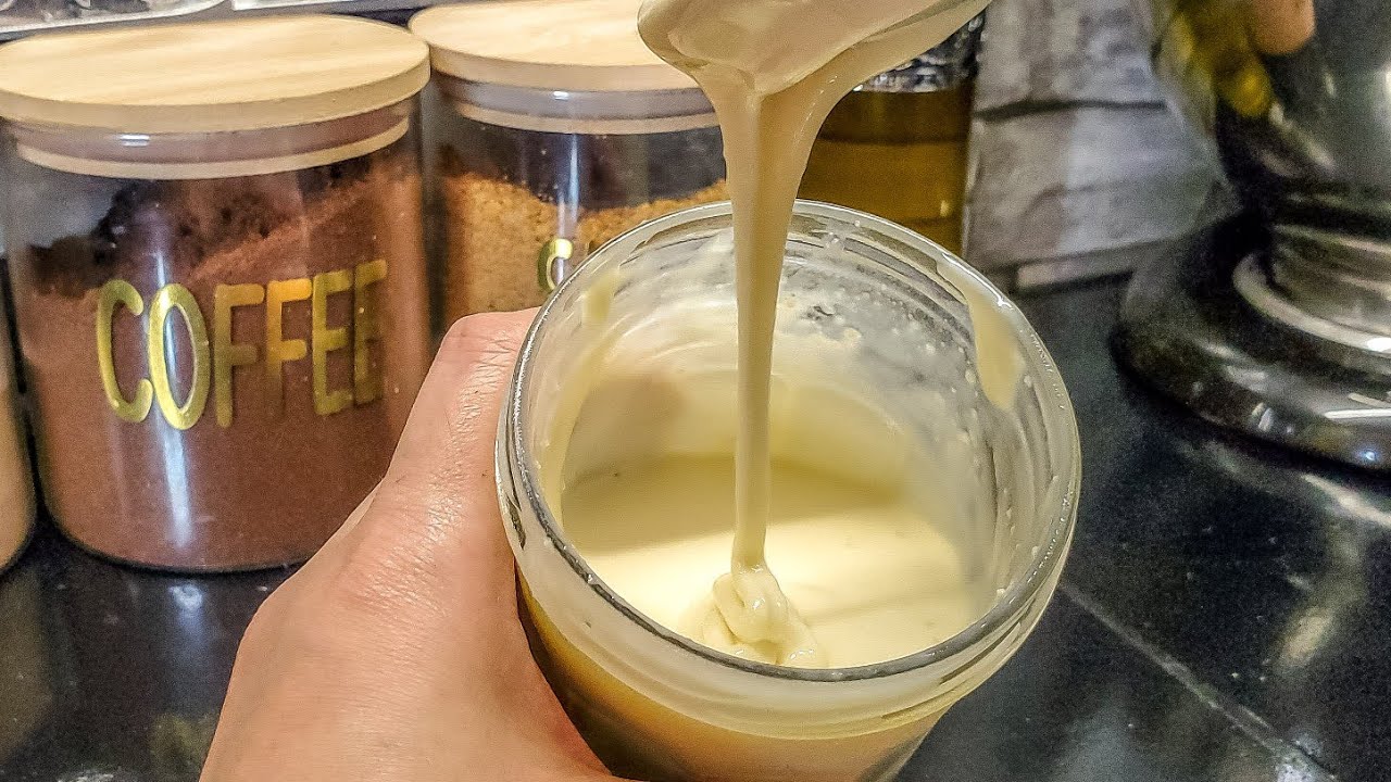 حليب مركز محلى بدون طهي يحظر في لحظة و صحي lait concentré healthy et sans cuisson