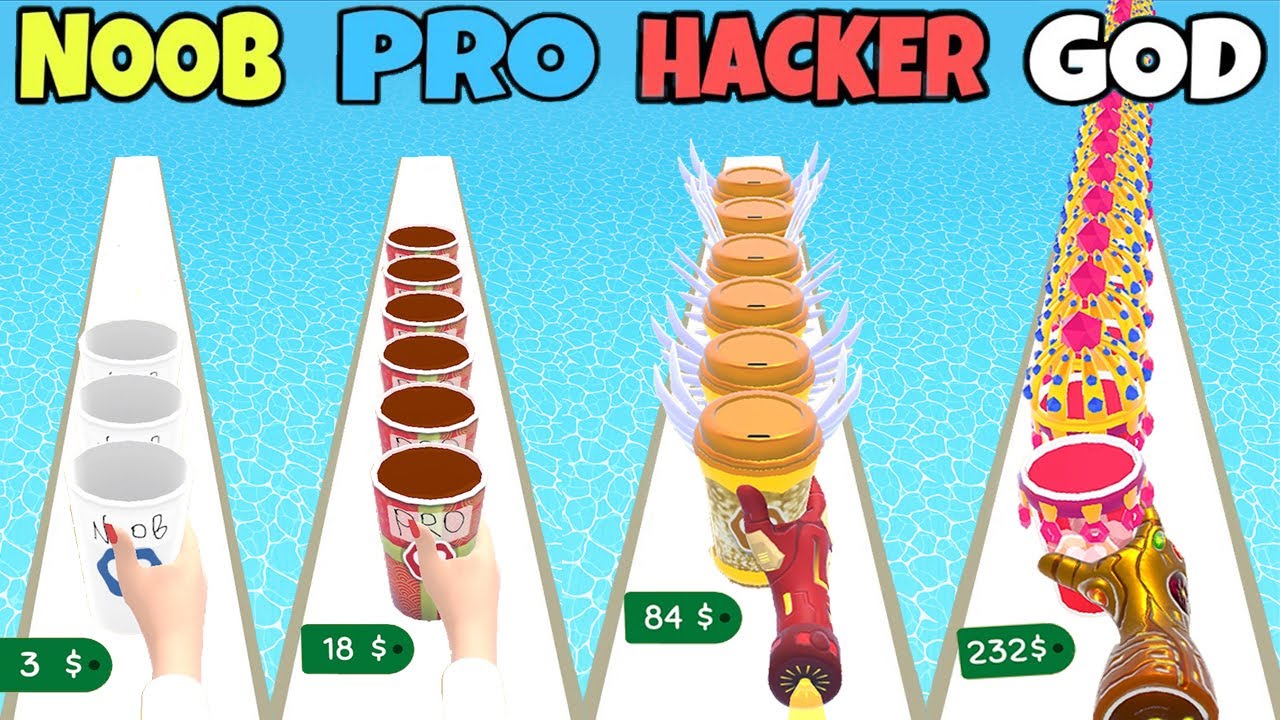 NOOB vs PRO vs HACKER vs GOD in Coffee Stack