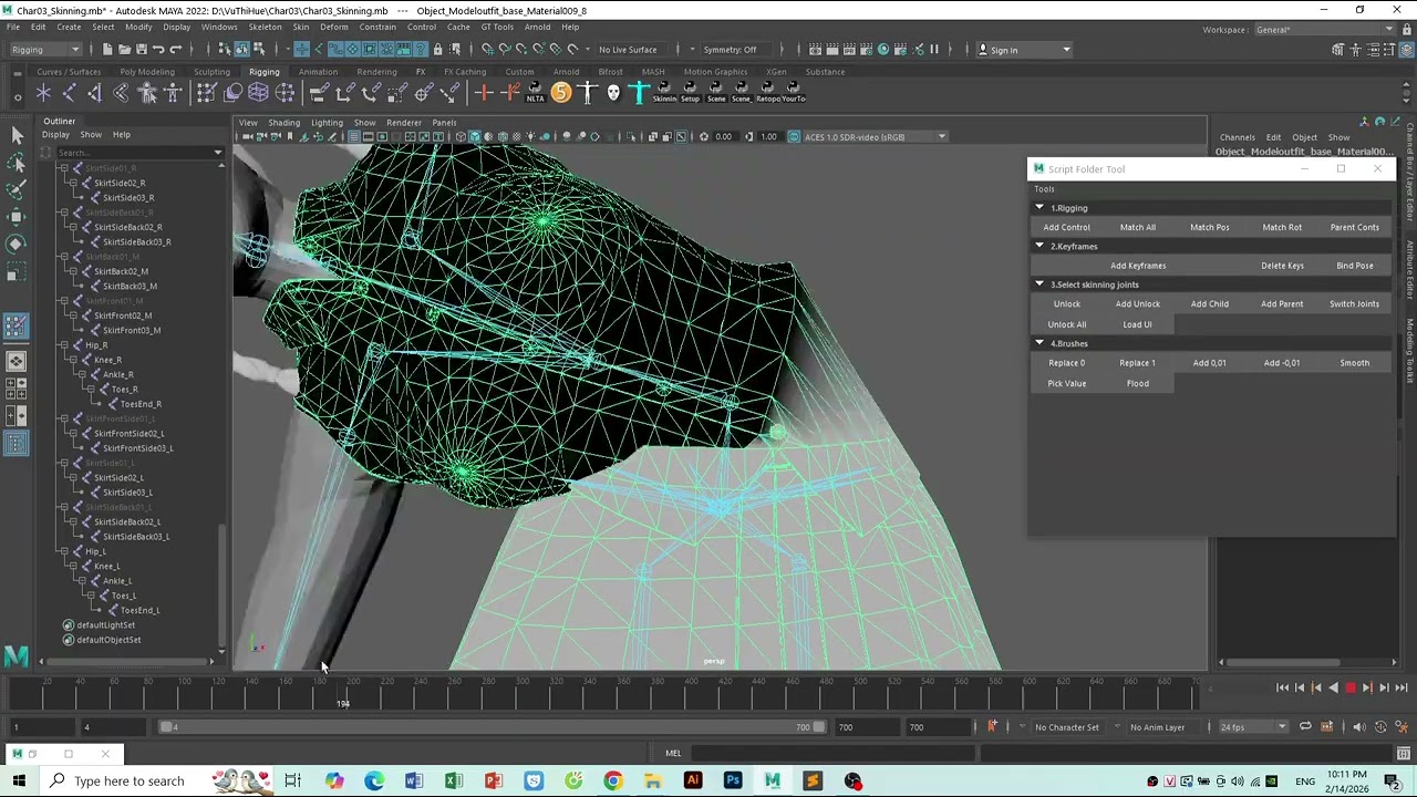 Basic Skinning: 3- Skin Spine