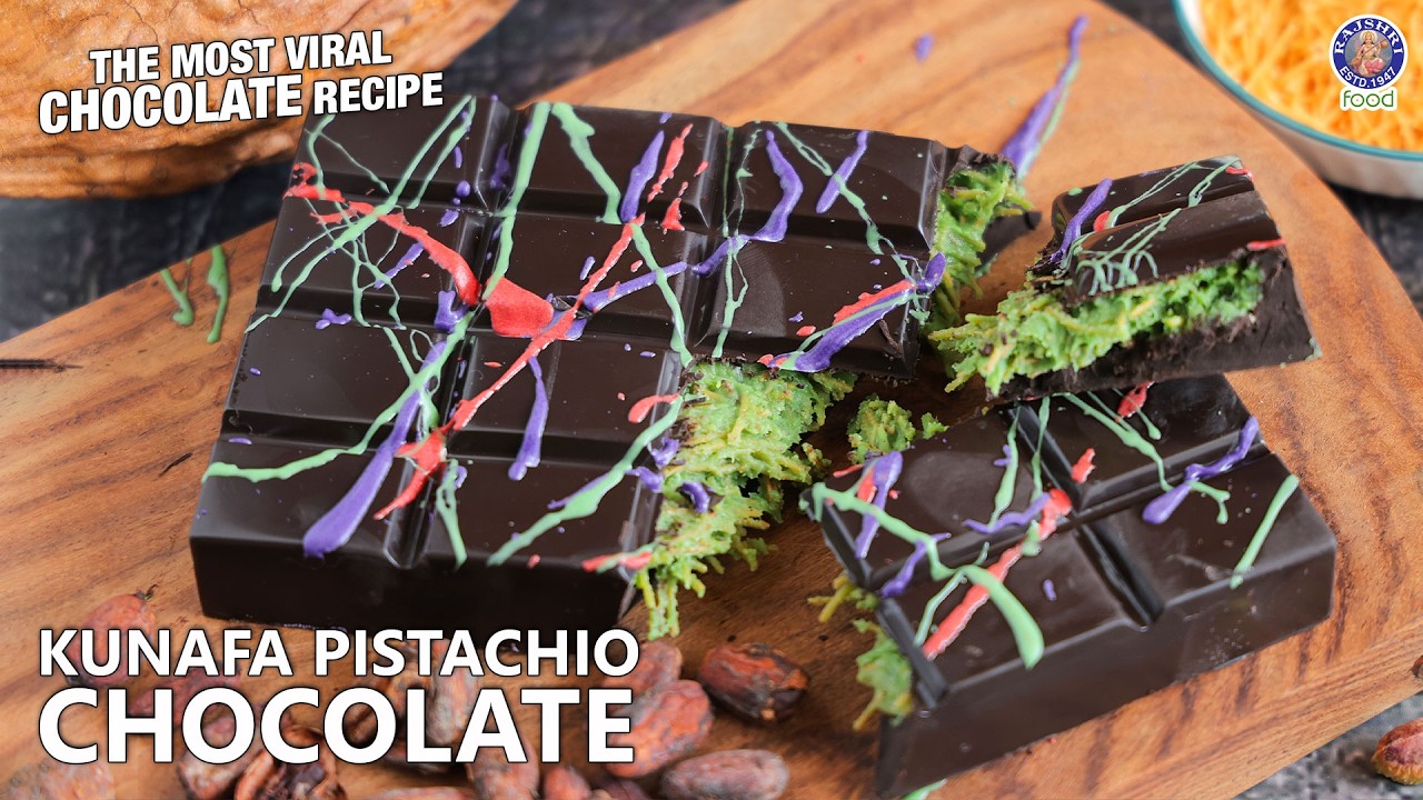 Viral Dubai Chocolate Bar At Home | How To Make Pistachio Kunafa Chocolate Recipe | Chef Varun