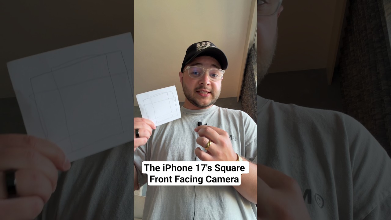 Квадратная фронтальная камера iPhone 17