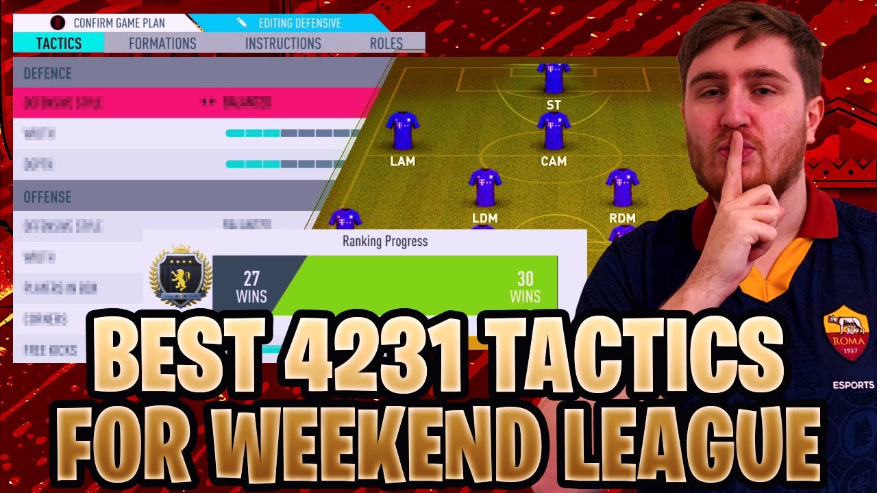 FIFA 20 BEST 4231 TACTICS TO GET YOU WINS IN WEEKEND LEAGUE! TACTICS + INSTRUCTIONS - 4231 GUIDE