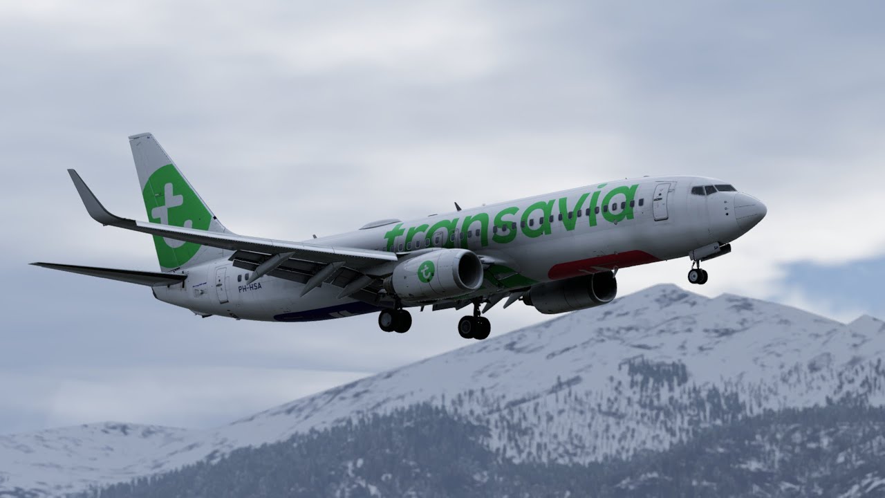 X-Plane 12 | Landing at Innsbruck Airport (LOWI) with Transavia | LevelUp 737NG Series V2 B738