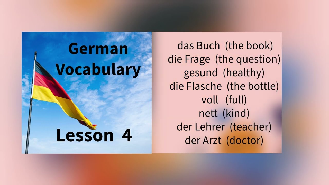 Vocabulary for Lesson 4 | Complete German Course for Beginners | #learngermanforfree