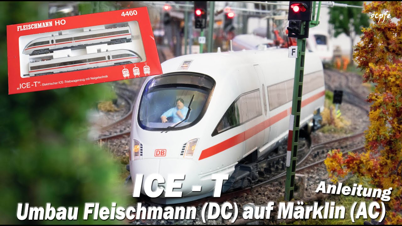 ICE T BR 411 in H0 mit Neigetechnik - Umbau Fleischmann (DC/analog) auf M&auml;rklin (AC/digital)