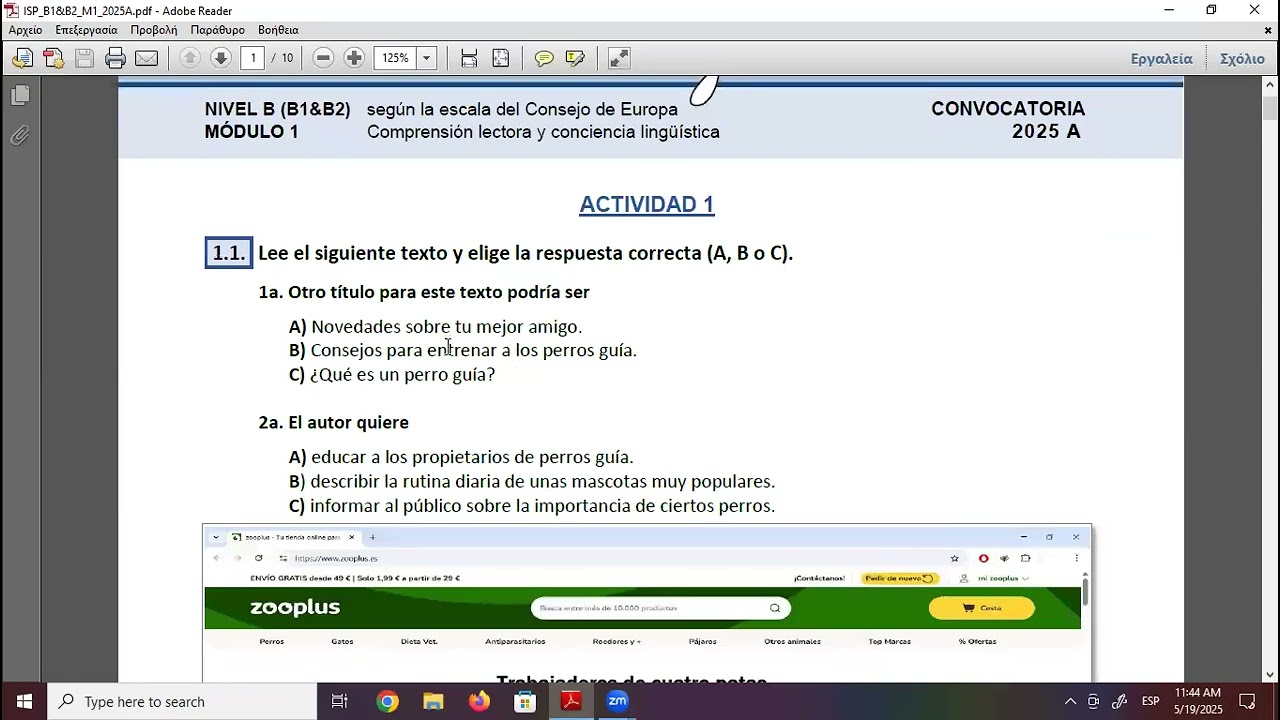 KPG nivel B -  Comprensión Lectora - Actividad 1