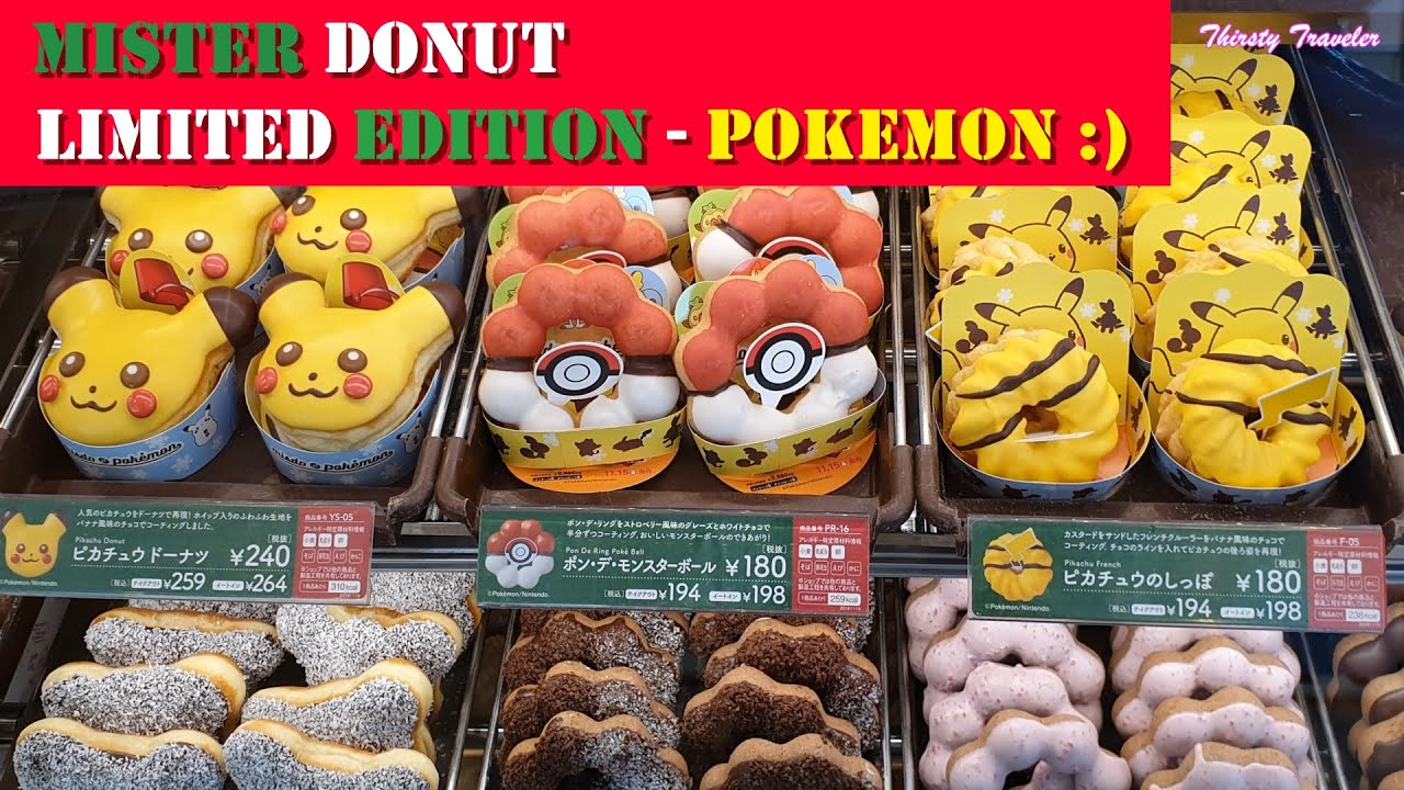 Mister Donut in Hokkaido, Japan 🍩🥯💖(Limited Edition: Nintendo Pokemon Donuts)