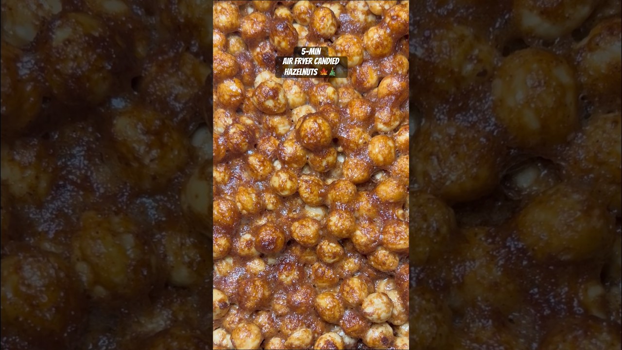 👀 dare you to eat only one of these Nutella nuts #hazelnut #airfryerrecipes #candied #hazelnuts
