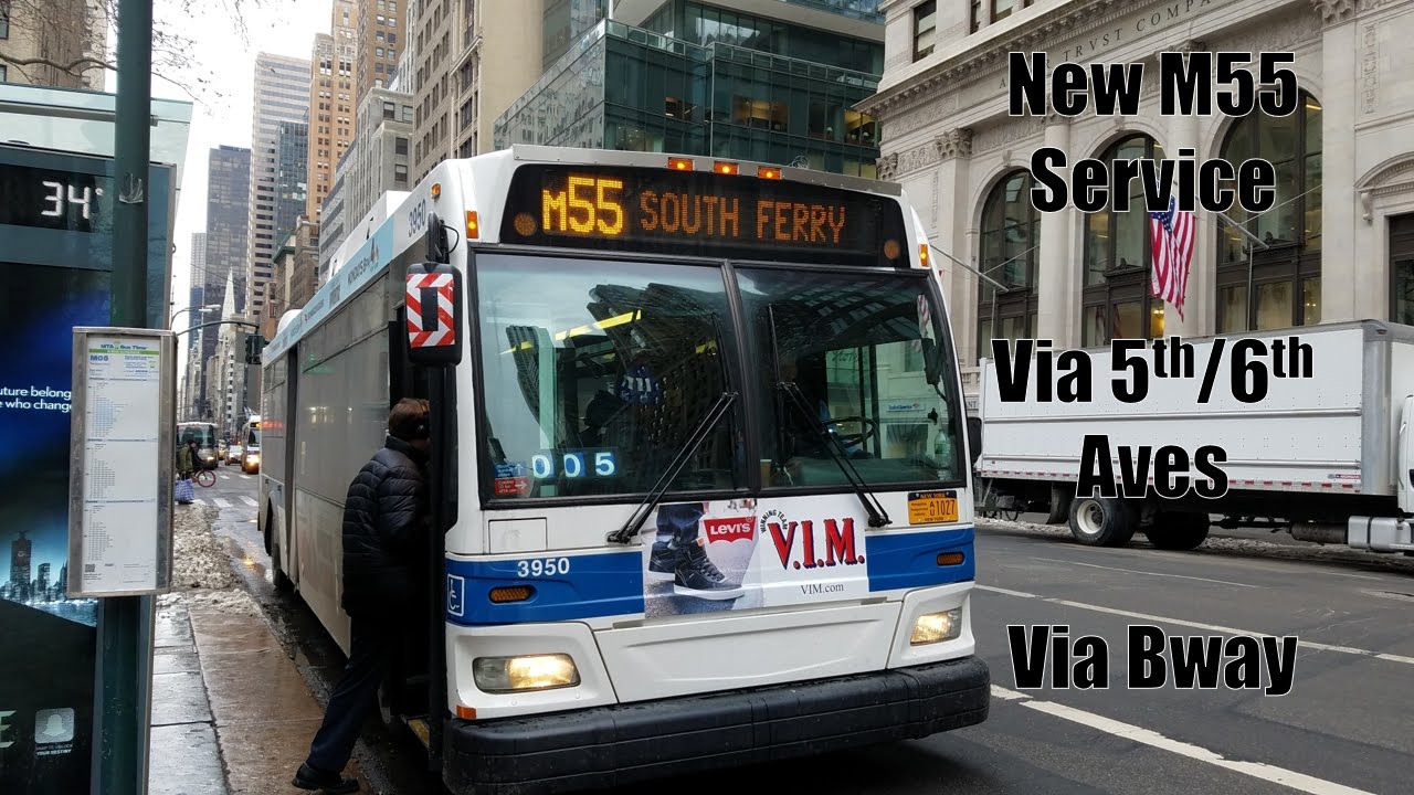 MTA New York City Bus: M5LTD & New M55 Bus Action @ Bryant Park (5th/6th Aves & West 42nd Street)