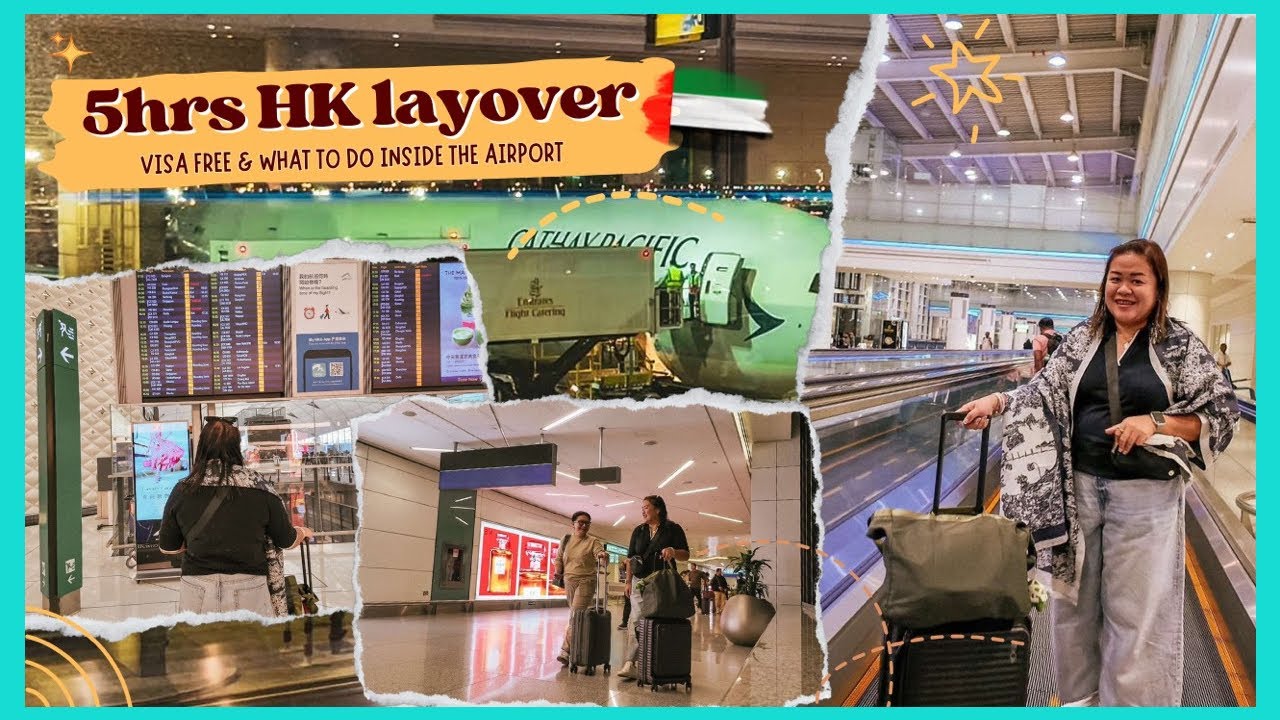 5hrs HONG KONG layover 🇭🇰 VISA FREE + what to do inside airport (premium economy 