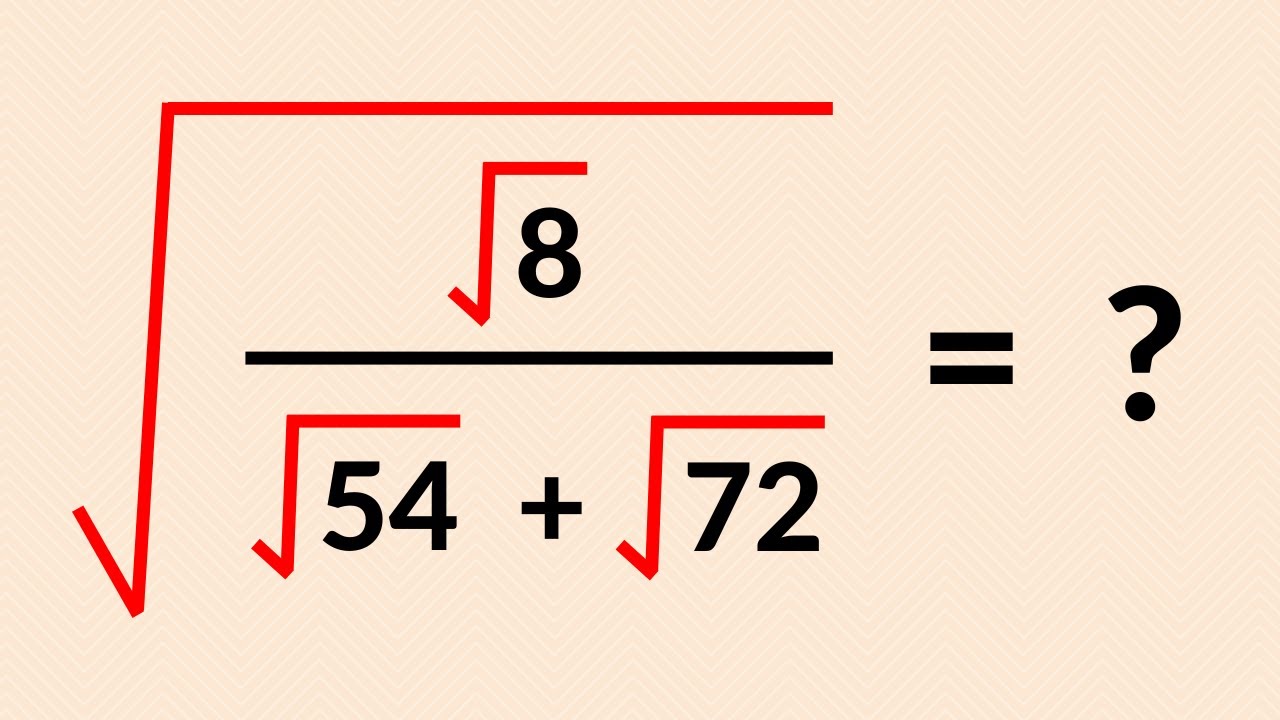 A Nice Square Root Algebra Problem