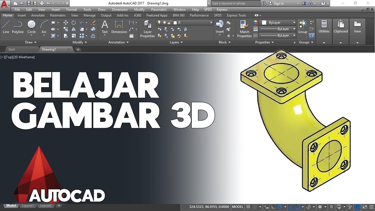 Belajar Gambar 3D Menggunakan Aplikasi AutoCAD | #4