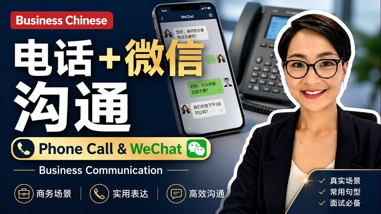 【商务中文】商务电话和微信联系 Business Chinese Live · Phone Calls & WeChat Communication