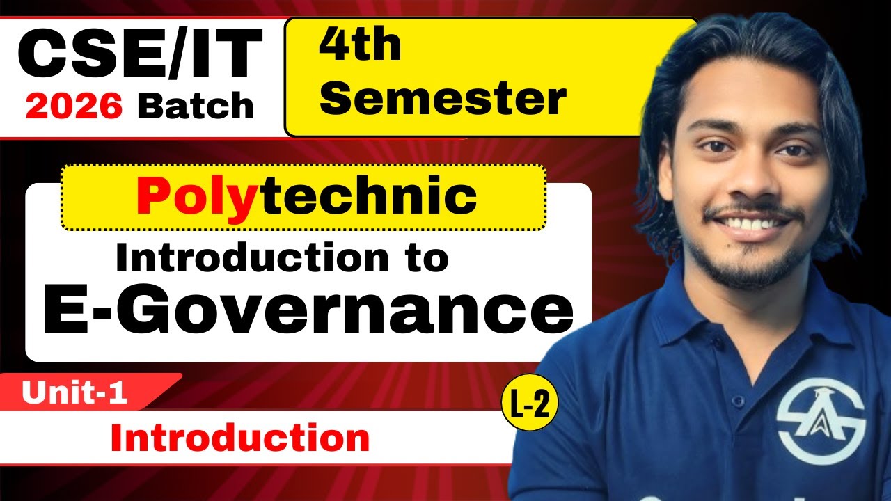 L-02 | Introduction to  E-Governance  4th Semester | Unit-1 Introduction | BINARY BATCH 2026