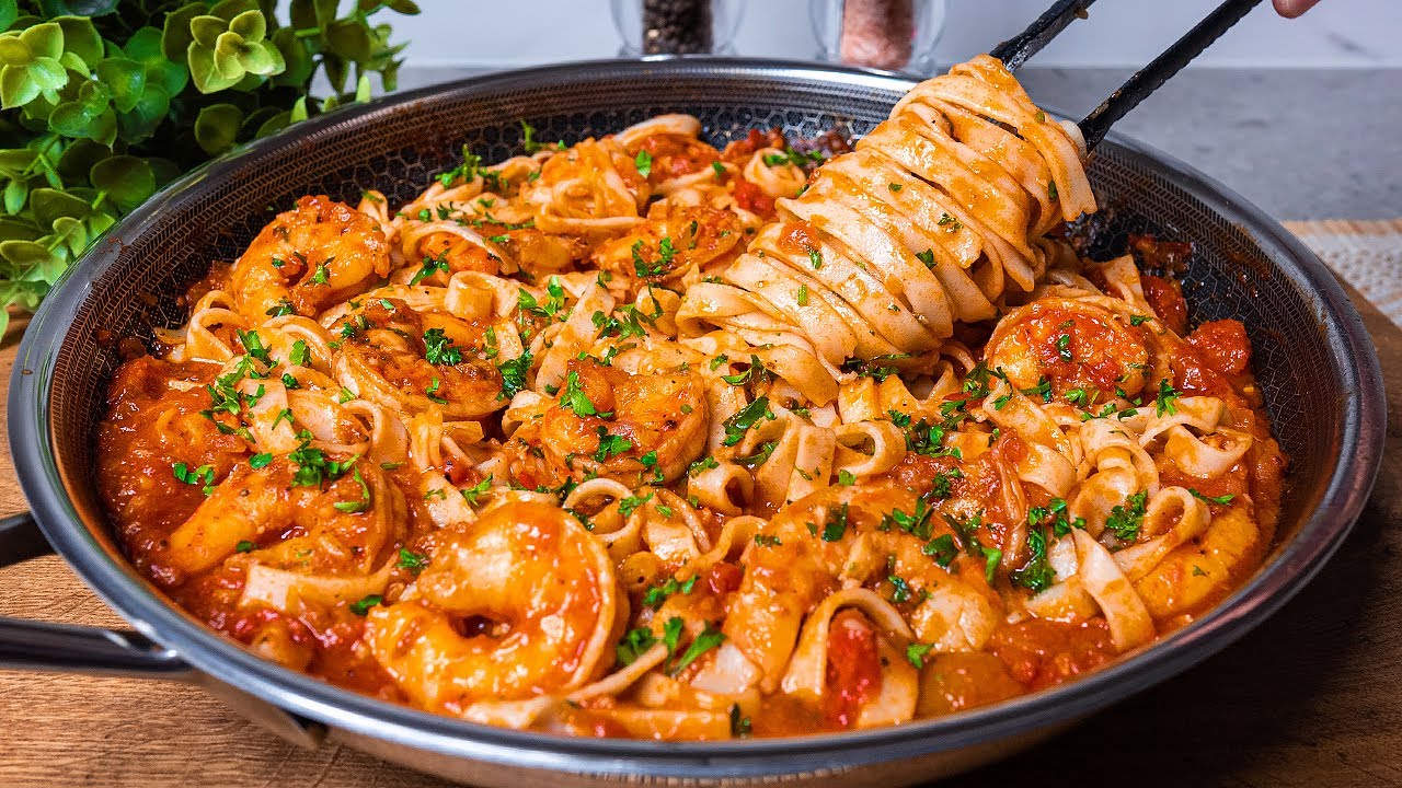 Так вкусно я еще никогда не ела! Паста с креветками! Быстро, просто и невероятно вкусно!