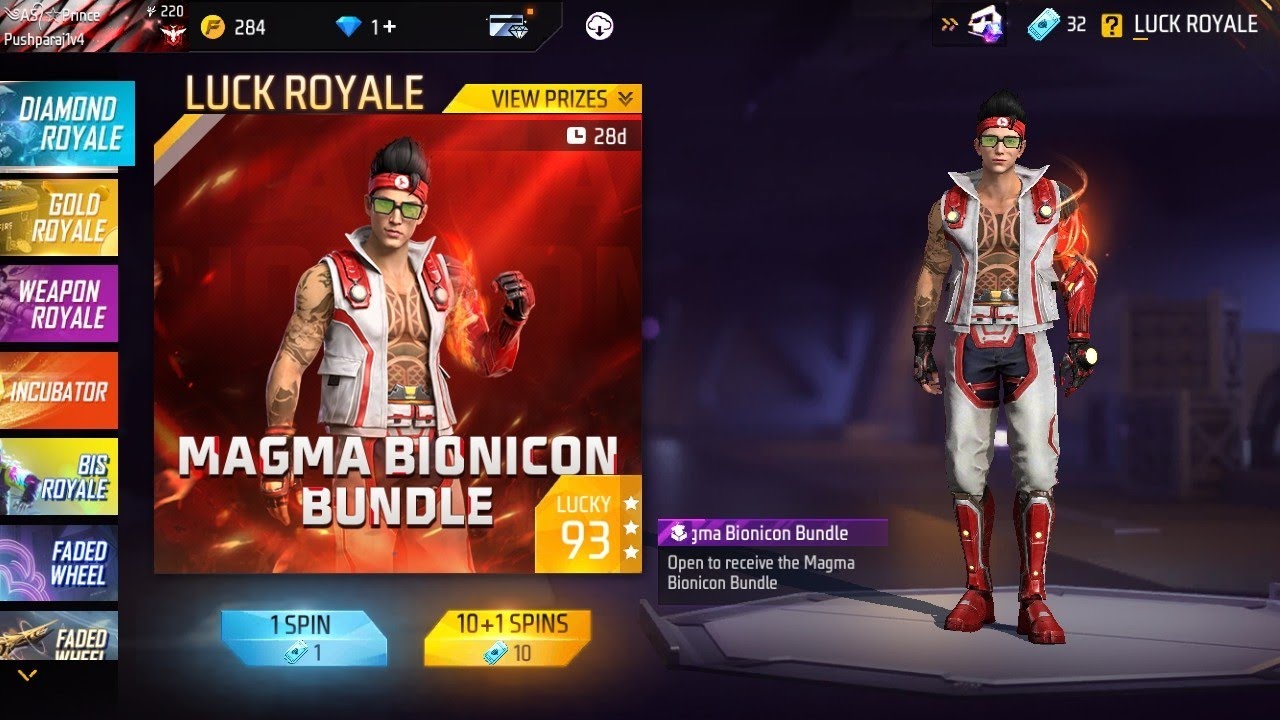 new diamond Royal spin | free fire | part 1