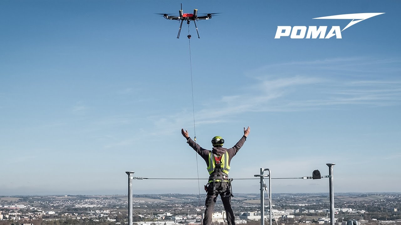 Déroulage de câble au drone en milieu urbain ! 3S - Téléo - Toulouse (France)