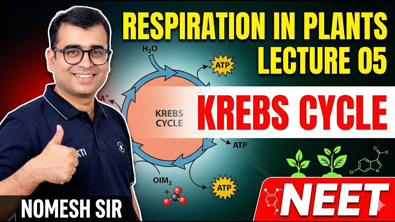 Respiration In Plants  : Lecture-5 : Krebs Cycle/TCA cycle