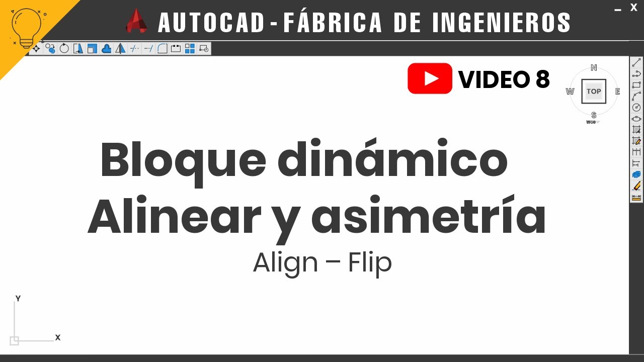 Autocad 8: Bloque dinámico - Alinear y asimetría (Align – Flip)| 💡Fábrica de Ingenieros