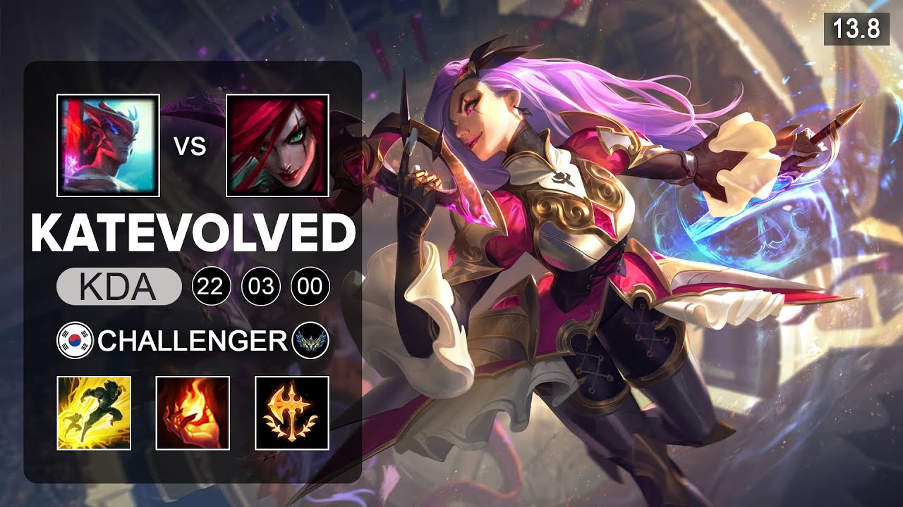 KatEvolved Katarina vs Yone Mid - KR Challenger - Patch 13.8 Season 13