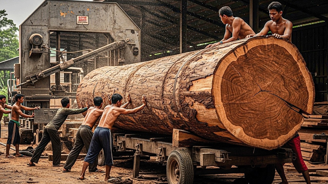 What Happens Inside a Teak Wood Sawmill You've Never Seen Before