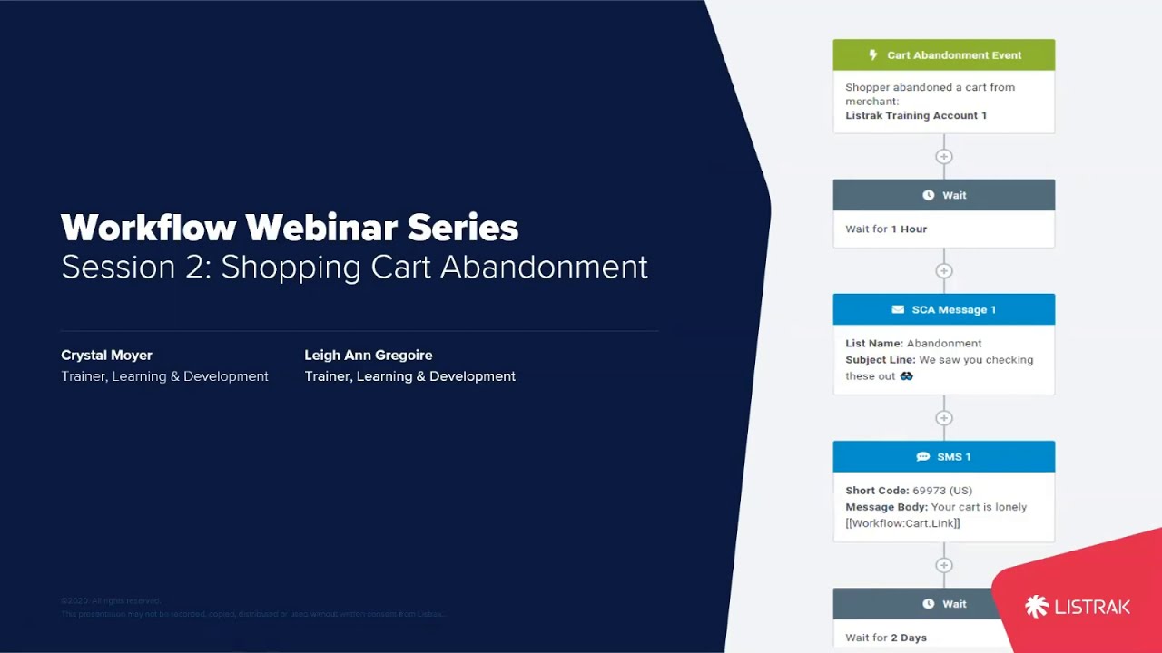 Listrak Workflow Training - Abandoned Cart Campaigns - SMS & Email