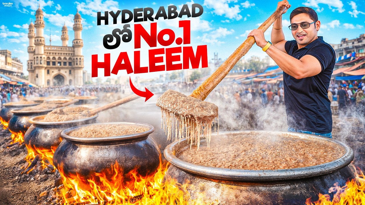 HYDERABAD HALEEM 4K RAMZAN SPECIAL AT CAFE 555 SECRET RECIPE 