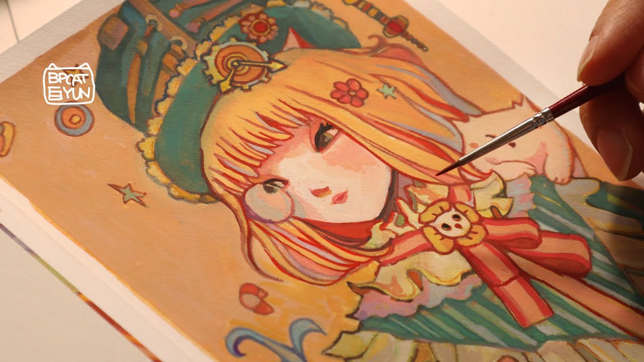 Building art routine_Sketchbook Gouache paintng process_Paint with me
