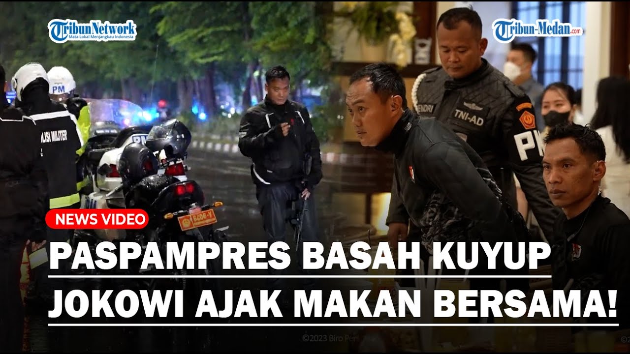 Momen Paspampres Berbadan Tegap Kehujanan Hingga Jokowi Ajak Makan Bersama Saat Kawal Tengah Hujan!